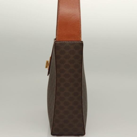 CELINE Macadam Canvas Shoulder Bag Pvc Leather Brown Gold - Picture 4 of 13